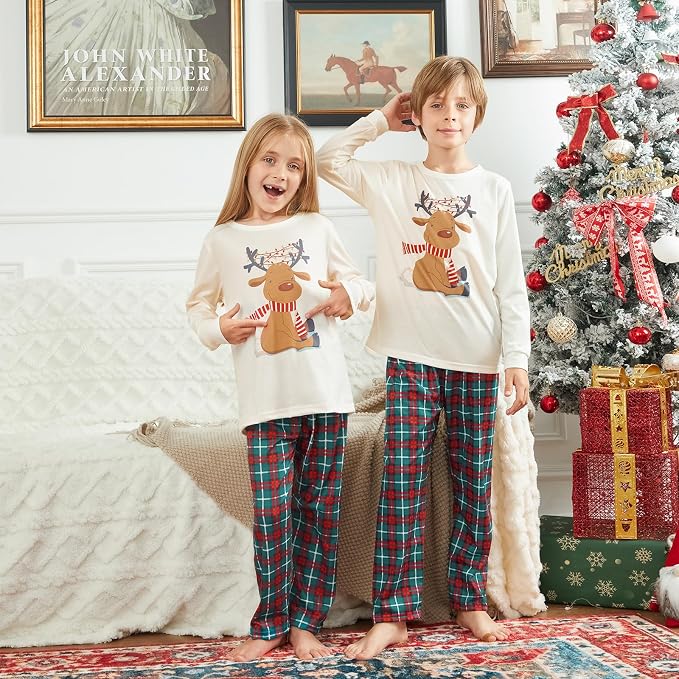 Awoscut Christmas Family Matching Pajamas Christmas Pjs Holiday Nightwear - Image 3
