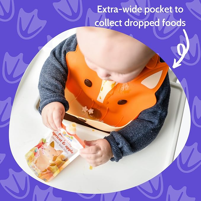 Silly Goose Set of 2 Silicone Animal Baby Bibs - Image 5