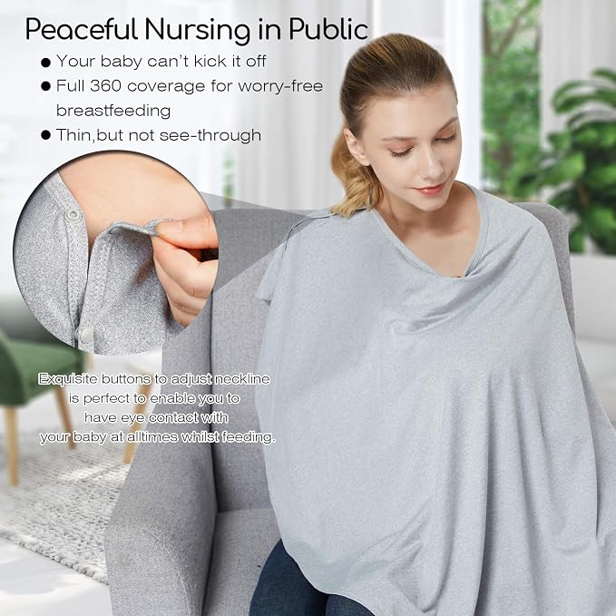 Nursing Cover & Baby Nursing Poncho, High Seat Cover, Stroller Cover, Shopping - Image 2