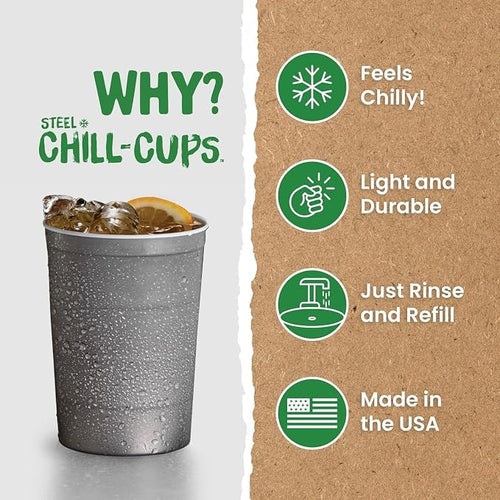 16 oz. Party Cups, Sturdy & Durable, Disposable and 100% Recyclable, Made in USA - Image 2