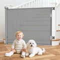 55 Inch Retractable Baby Gates Extra Wide, 41 Inch Reinforced Extra Tall Gate by EZIGO