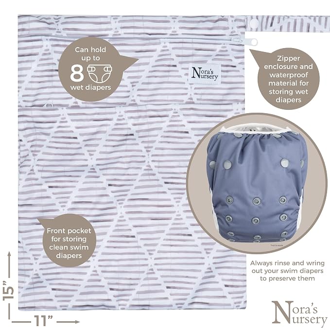 Nora's Nursery Reusable Swim Diapers and Wet Bag - Image 6