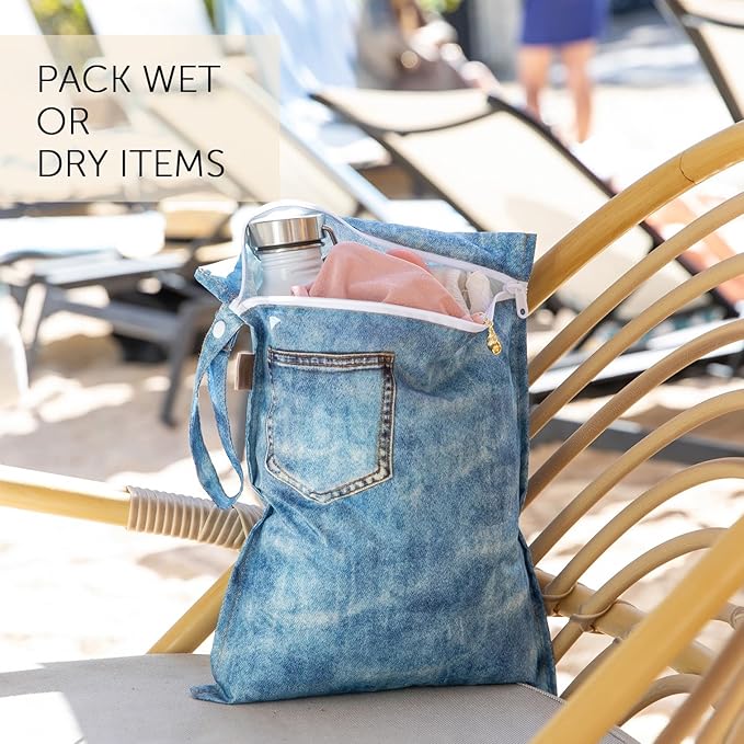Bumkins Roamio Travel Set – Waterproof Wet Bag, Wet/Dry Clutch, 3 Clear TSA - Image 3