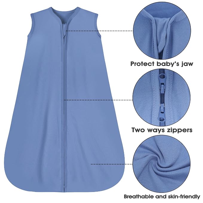 Baby Sleep Sack 0-6 Months 3 Pack Baby Wearable Blanket 100% Rayon Cotton 2-Way - Image 6
