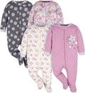 Gerber Baby Girls 4 Pack Sleep 'N Play Footie by Gerber