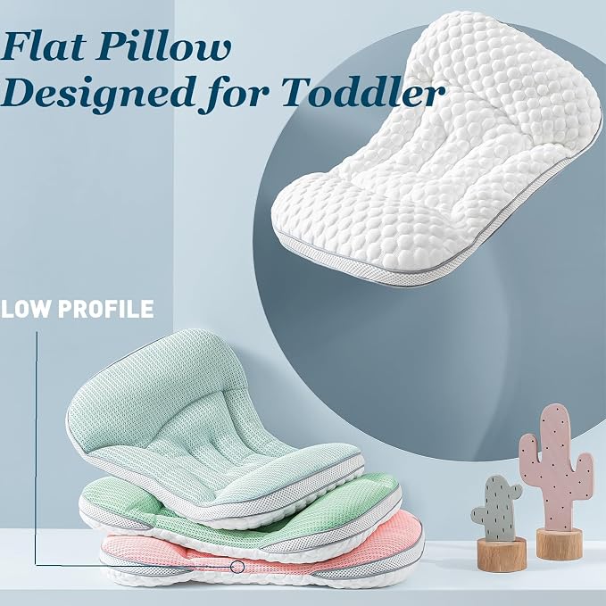 Reidio Toddler Pillows Double Sided Cooling Fabric & Breathable Mesh Kids - Image 3