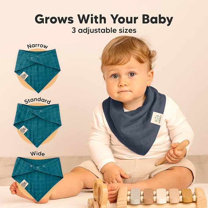 KeaBabies 8-Pack Muslin Baby Bibs - Image 4