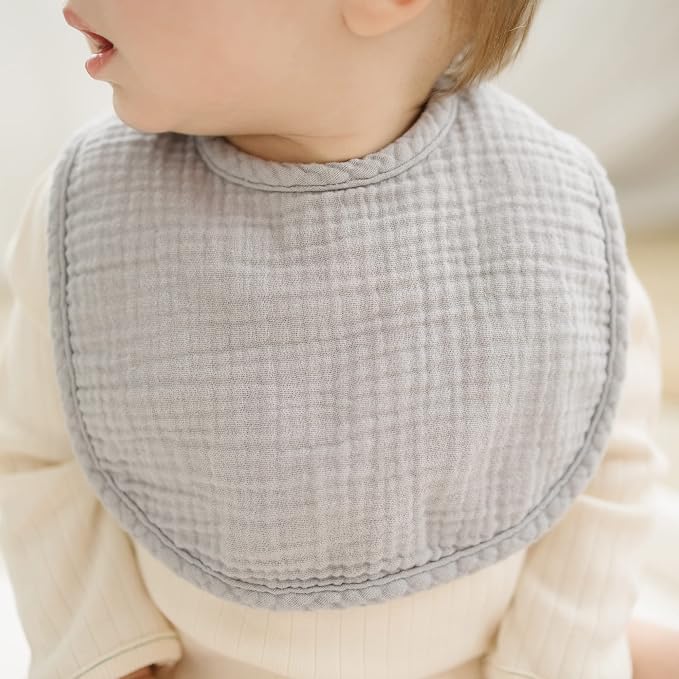 Konssy Muslin Baby Bibs 8 Pack Baby Bandana Drool Bibs Cotton - Image 4