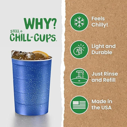 16 oz. Party Cups, Sturdy & Durable, Disposable and 100% Recyclable, Made in USA - Image 2