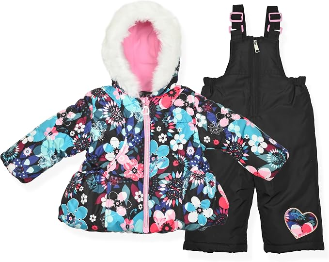 Arctic Quest Little Girls Bib Snow Pants and Ski Jacket Water-Resistant Snowsuit by ArcticQuest