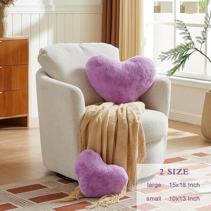 EastTree Heart Shaped Pillow, Women Girls Living Room Decor Gift 15x18 Inch - Image 2