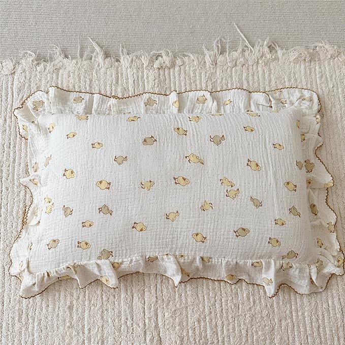BuLuTu Cute Toddler Pillow Cases Cotton Muslin Toddler Pillowcase 1 PC by BuLuTu