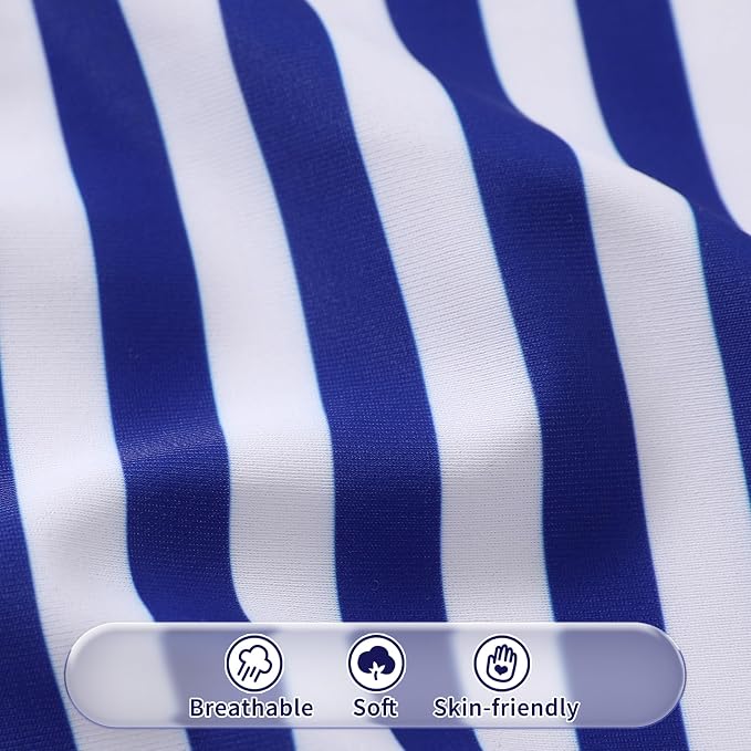 Happy Town Toddler Swimsuit Girl Solid Color Stripe One-Piece Baby Bathing Suits - Image 5