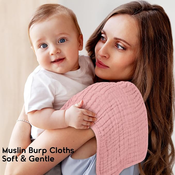 Muslin Burp Cloths for Baby 100% Cotton Burping Cloths for Boys Girls Large - Image 2
