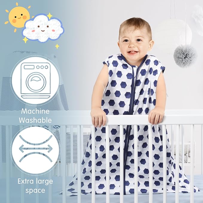 3 Pack Baby Sleep Sack 100% Rayon Cotton Baby Sleeping Bag 2-Way Zipper Toddler - Image 4