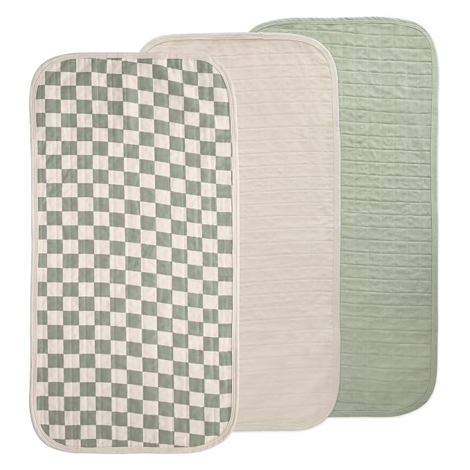 mushie Waterproof Changing Pad Liners | 100% Organic Cotton | Set of 3 by mushie