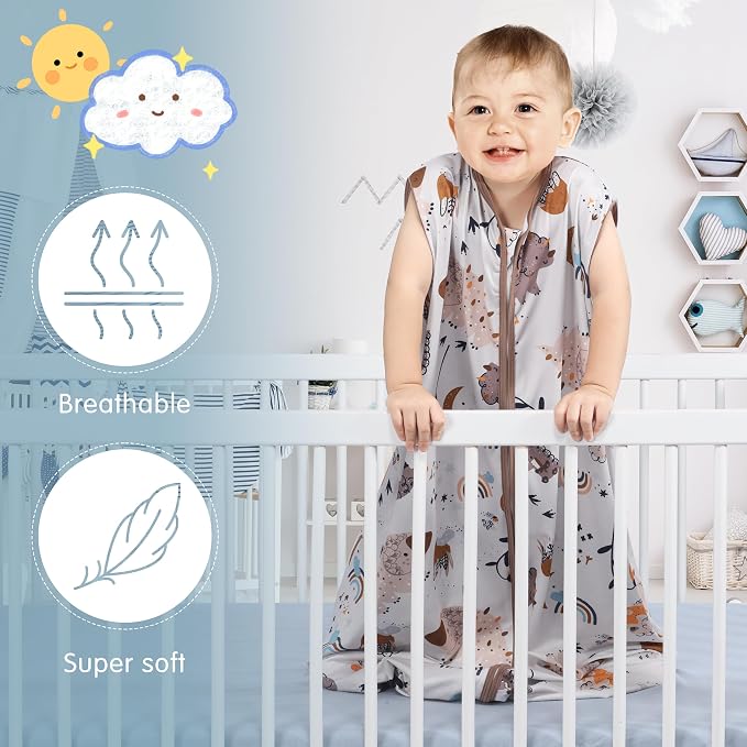 3 Pack Baby Sleep Sack 100% Rayon Cotton Baby Sleeping Bag 2-Way Zipper Toddler - Image 4