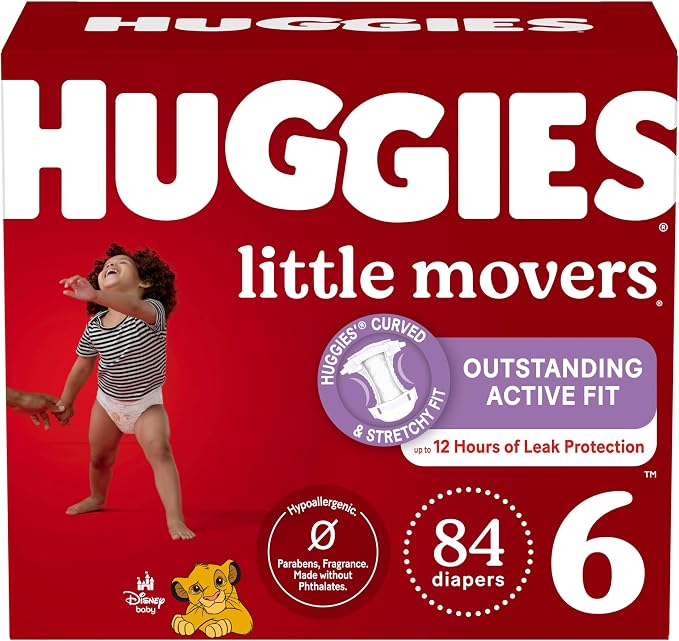 Huggies Size 6 Diapers, Little Movers Baby Diapers, Size 6, Packaging May Vary by Huggies%C2%AE