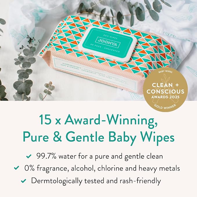 JOONYA Unscented Baby Wipes — Plant-Based, Fragrance-Free Diaper Wipes | - Image 2