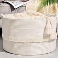 67L Large Blanket Basket, Cotton Rope Blanket Basket Living Room, Baby Laundry by Degeyoyo