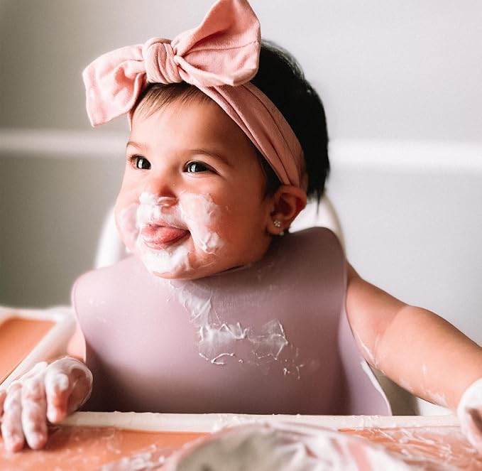Moonkie Silicone Baby Bibs Set Of 2 | BPA Free Waterproof | Soft Flexible - Image 8