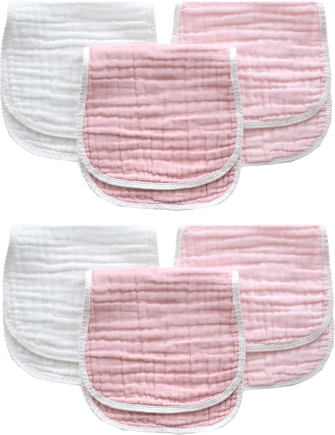 MUKIN Baby Muslin Burp Cloth Set of 6, Ultra Soft Absorbent Thick Cotton - Image 9