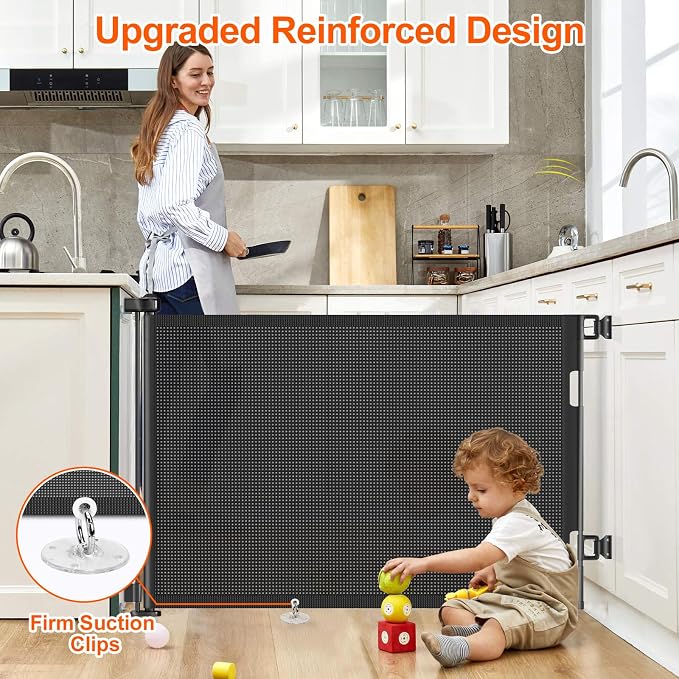 55 inch Retractable Baby Gates, EZIGO Extra Wide Baby Gate - Image 3