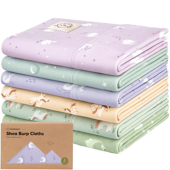 Organic Burp Cloths Baby Boy, Girl by KeaBabies