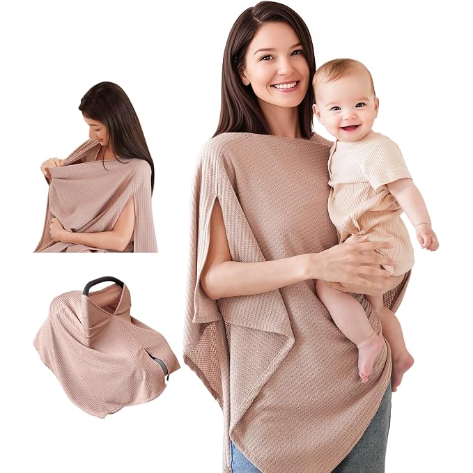 Konssy Nursing Cover for Breastfeeding, Soft & Breathable Privacy Poncho by Konssy
