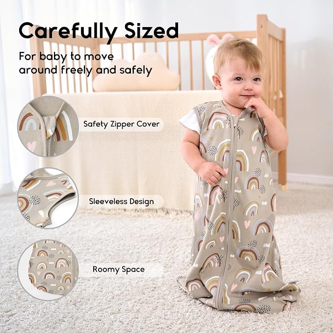 Yoofoss Baby Sleep Sack 12-18 Months 0.5 Tog Wearable Blanket - Image 3