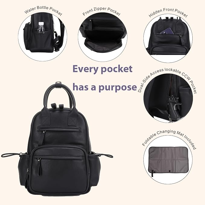 JESSIE & JAMES Saturday EDC Diaper Bag Backpack Multi Function Diaper Bag - Image 2