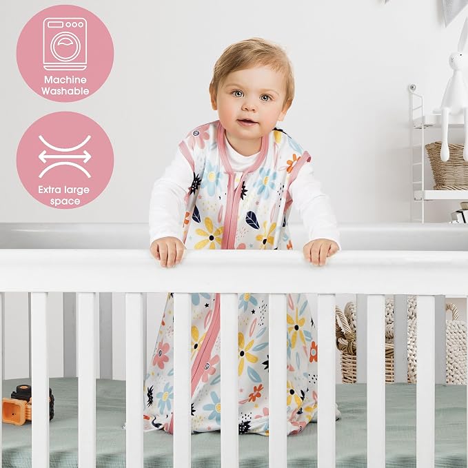 3 Pack Baby Sleep Sack 6-12 Months 100% Rayon Cotton Baby Sleeping Bag 2-Way - Image 2