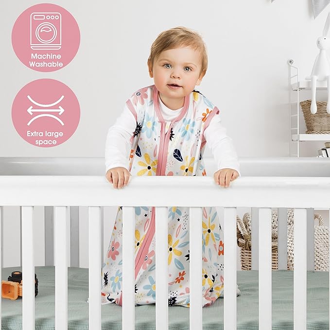 3 Pack Baby Sleep Sack 12-18 Months 100% Rayon Cotton Baby Sleeping Bag 2-Way - Image 2