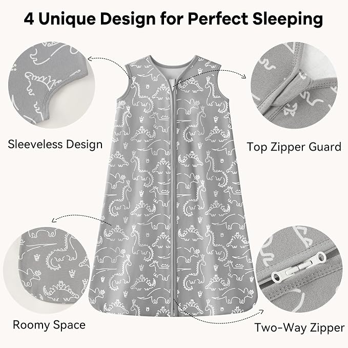 Baby Sleep Sack 12-18 Months 1.0 Tog Baby Wearable Blanket 100% Cotton Sleeping - Image 3