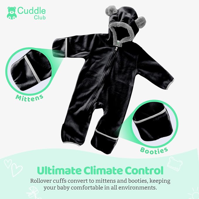 Cuddle Club Fleece Baby Bunting Bodysuit - Image 3