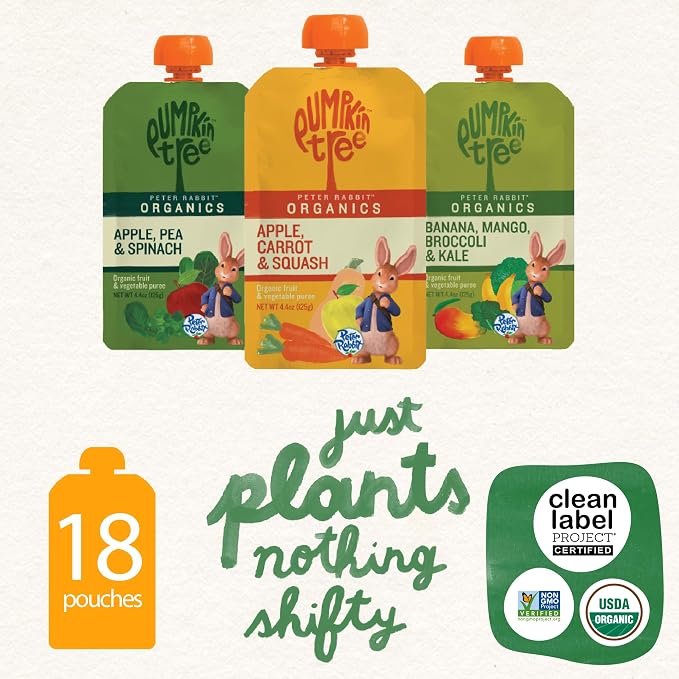 Peter Rabbit Organics Fruit Vegetable, Squeezable Pouches, 4 Ounce - Image 4