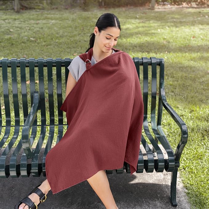Comfy Cubs Muslin Nursing Cover, 100% Muslin Breastfeeding Cover - Image 5