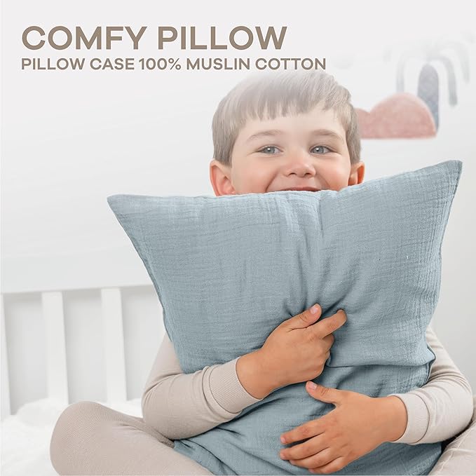 Comfy Cubs Toddler Pillow with Muslin Pillowcase, 13 x 18 in - Image 3