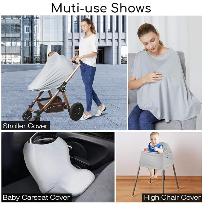 Nursing Cover & Baby Nursing Poncho, High Seat Cover, Stroller Cover, Shopping - Image 7