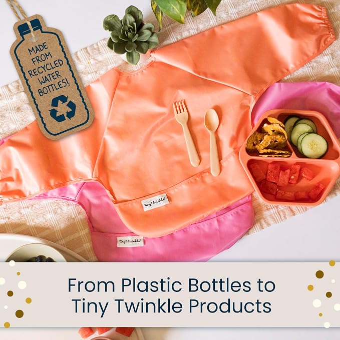 Tiny Twinkle Long Sleeve Bib for Babies & Toddlers – 2 Pack Waterproof Smock - Image 8