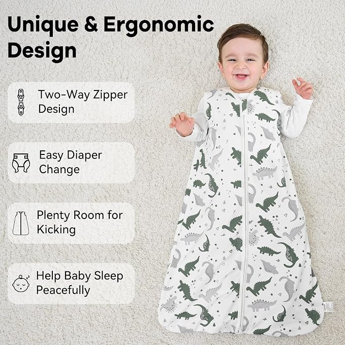 Baby Sleep Sack 6-12 Months 1.0 Tog Baby Wearable Blanket 100% Cotton Sleeping - Image 4