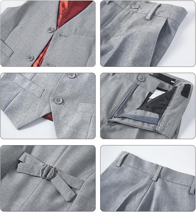Boys Vest Set Formal Dress Suits Wedding Outfit Dresswear - Image 5