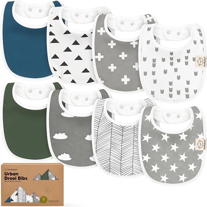 8-Pack Organic Baby Bibs for Boys, Girls by KeaBabies