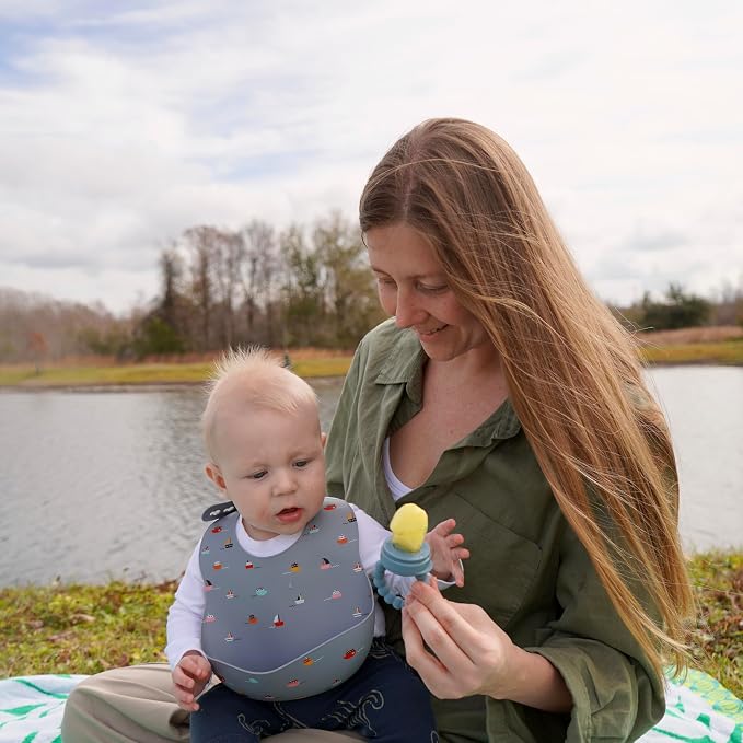 Silicone Baby Bibs Unisex, Self-Feeding, Catch-all Large Pocket, 6-48 months - Image 7