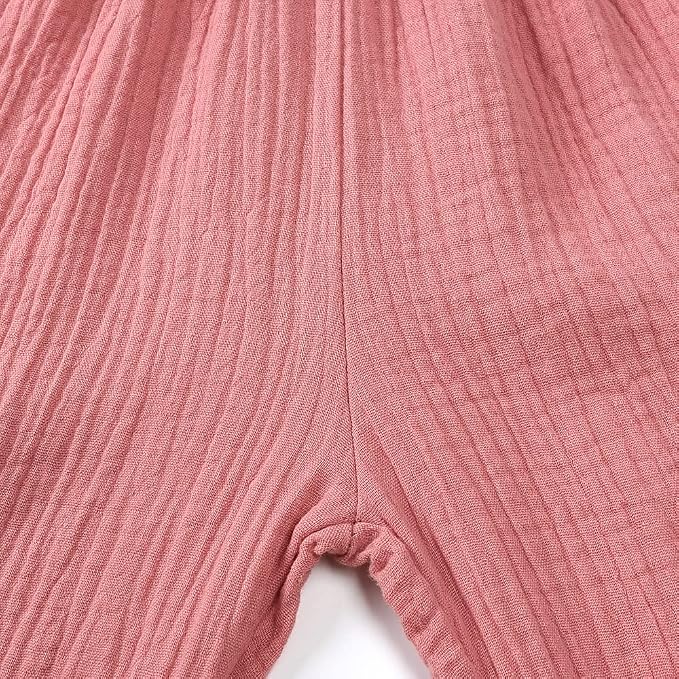 MYGBCPJS Baby Boys Girls Cotton Linen Trousers Kids Casual Ankle Pants Loose - Image 6
