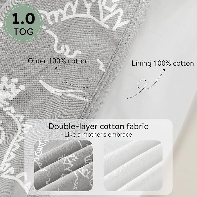 Baby Sleep Sack 12-18 Months 1.0 Tog Baby Wearable Blanket 100% Cotton Sleeping - Image 5