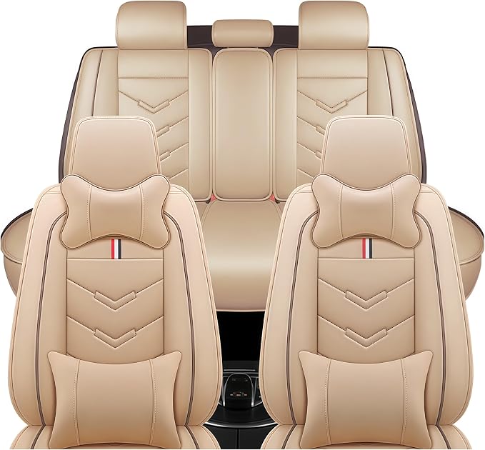 Leather Car Seat Covers Fit for LR Defender 2020-2025, 5 Seater Waterproof and by TENDER+GLOW