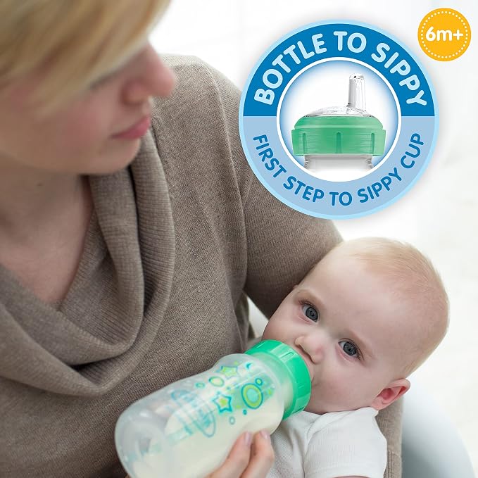 Dr. Brown’s Anti-Colic Options+ Wide-Neck Sippy Bottle Starter Kit, - Image 2