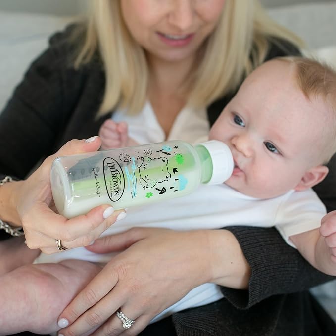 Dr. Brown's Natural Flow Anti-Colic Options+ Narrow Baby Bottle, Pig & Frog - Image 12