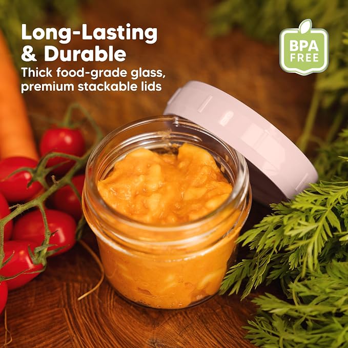 KeaBabies 12pk 4oz Glass Baby Food Containers - Image 4
